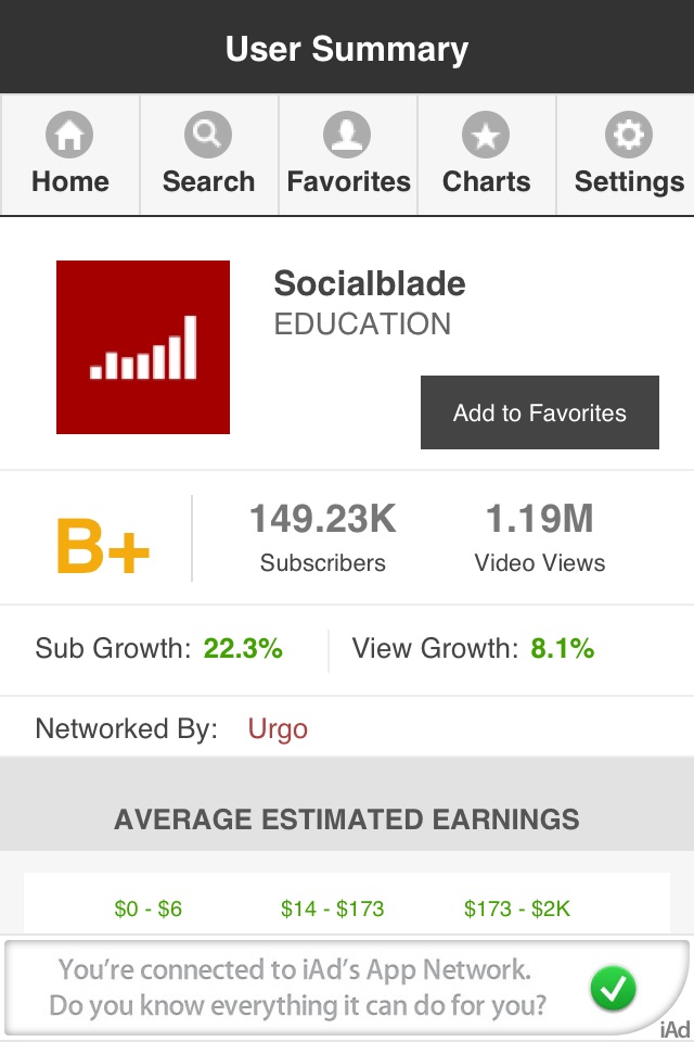 Social Blade Statistics App screenshot 2