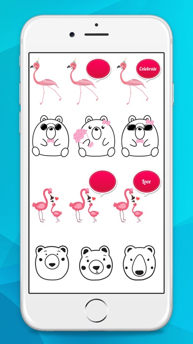 Flamingo & Bear Stickers screenshot 3