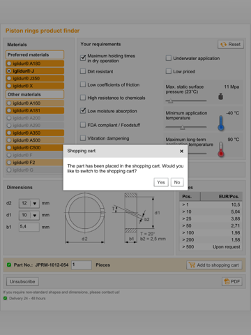 Piston rings product finder screenshot 3