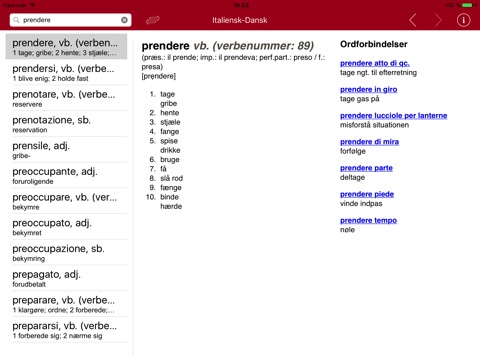 Gyldendal's Italian Danish Dictionary screenshot 4
