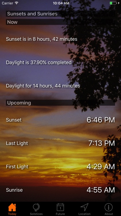 Sunset and Sunrise Times