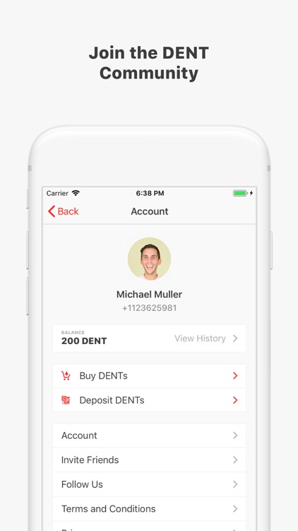 DENT - Send mobile data top-up