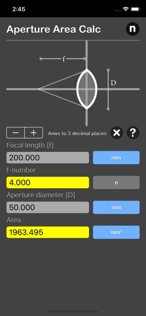 Aperture Area Calculator(圖6)-速報App