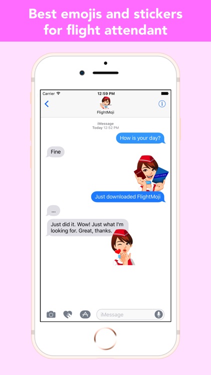 Flight Attendant Emoji Sticker screenshot-3