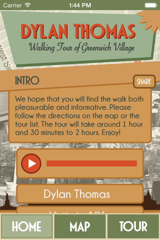 Dylan Thomas Walking Tour - NY screenshot 2