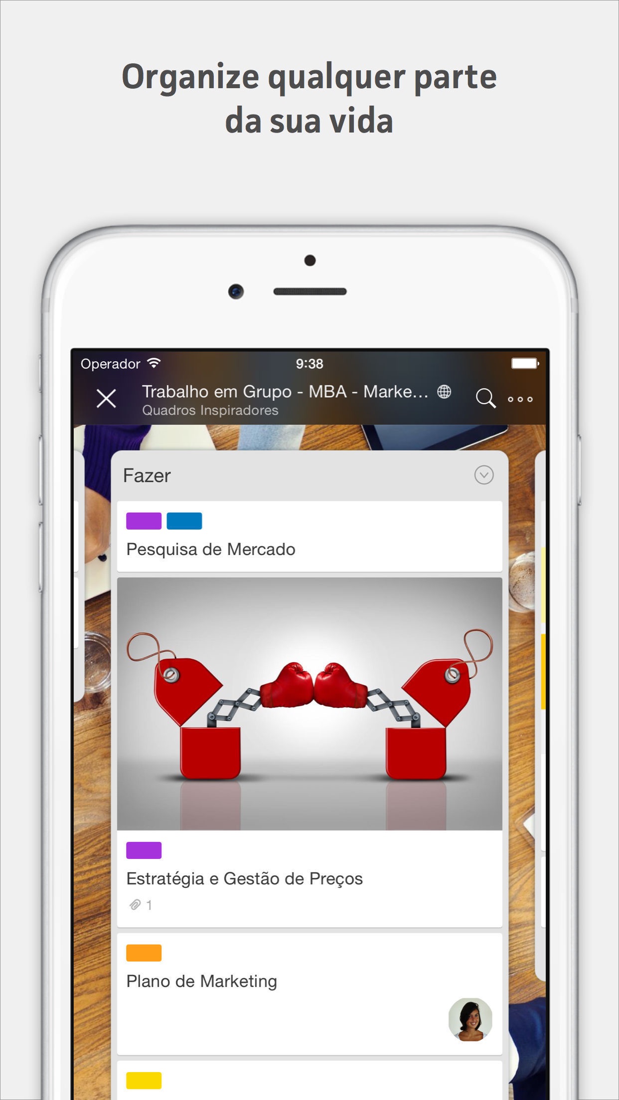 Screenshot do app Trello