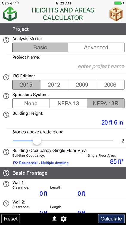 Heights and Areas Calculator