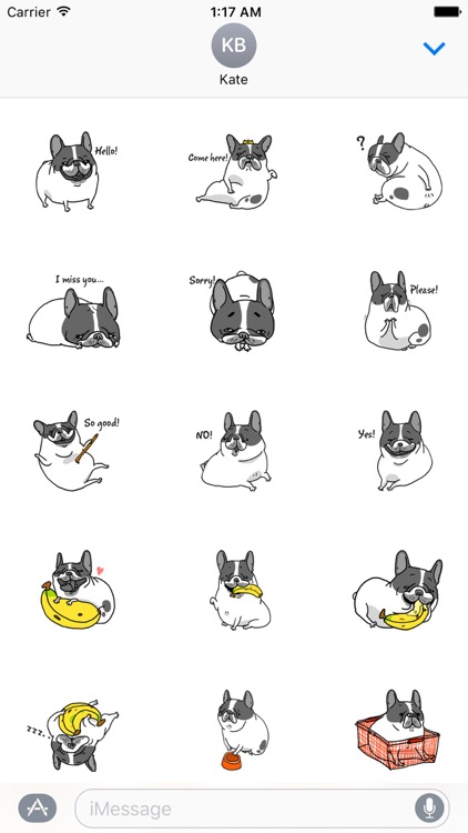 Chubby Frenchie Dog Sticker