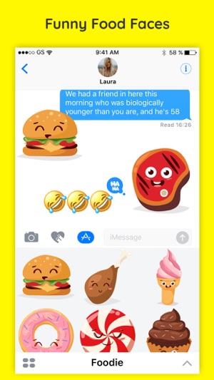 Foodie - Funny Food Emoji Text Chat Sticker Pack(圖2)-速報App