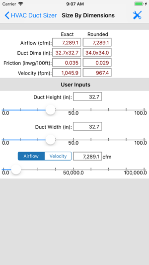 Hvac Duct Chart