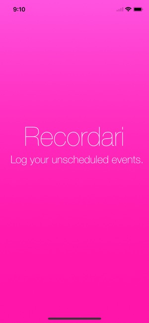 Recordari - Unscheduled Events