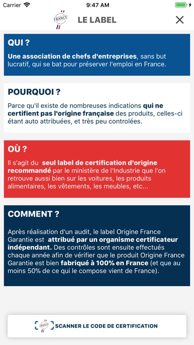 Origine France Garantie screenshot 2