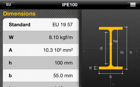 Steel Profiles EU screenshot 2