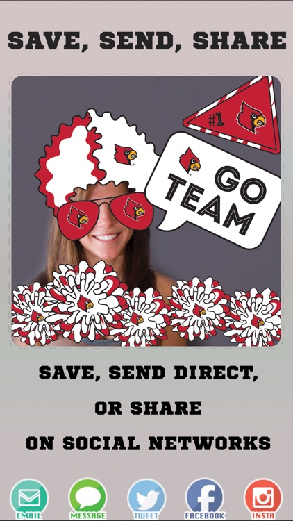 Louisville Cardinals PLUS Selfie Stickers screenshot-3