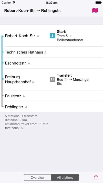 Freiburg Rail Map Lite