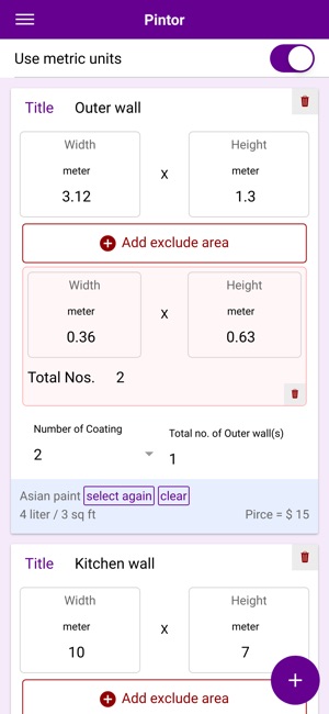 Pintor Paint Calculator