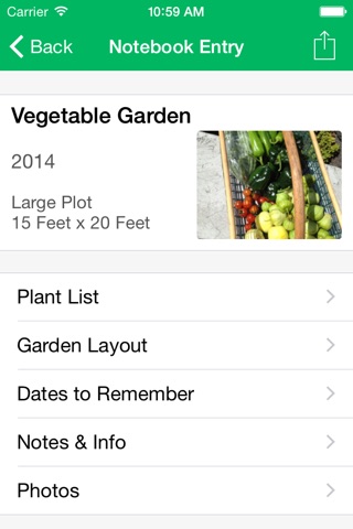 MyGarden Notebook screenshot 2