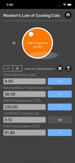 Newton's Law of Cooling Calc(圖3)-速報App