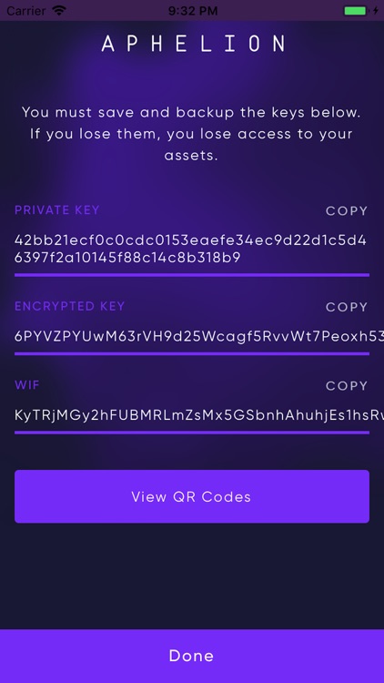 Aphelion Mobile Wallet screenshot-3