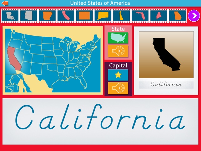 U.S. State Capitals -Montessori Geography for Kids(圖3)-速報App