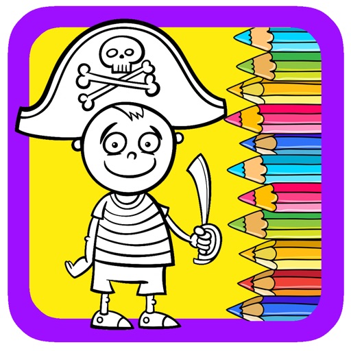 Hero Painting Book Coloring Pirate Man icon