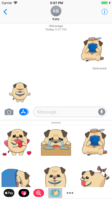 Fatty Pug Animated Stickers screenshot 3