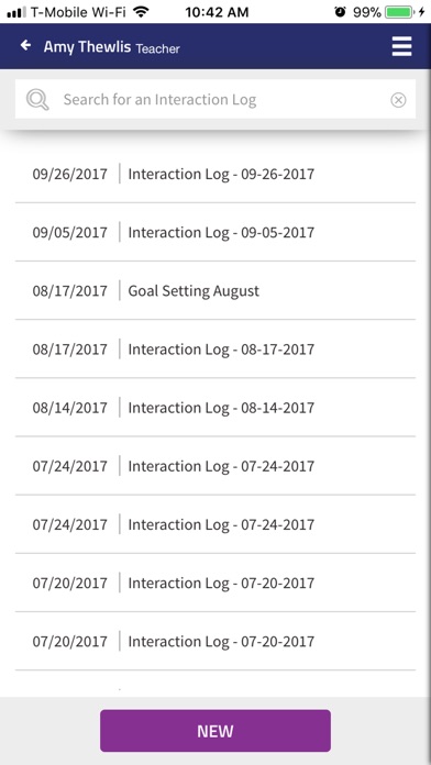NTC Interaction Log App screenshot 2