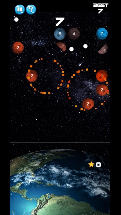 Balls VS Asteroids- Number Hit