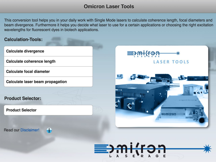 Omicron Laser Tools for iPad