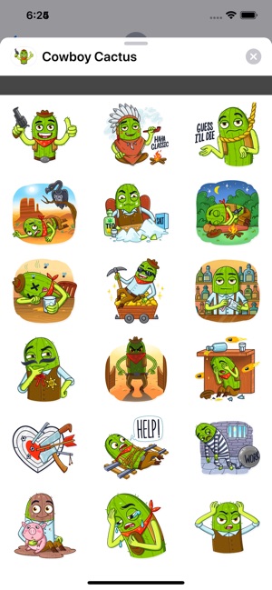 Cowboy Cactus stickers pack