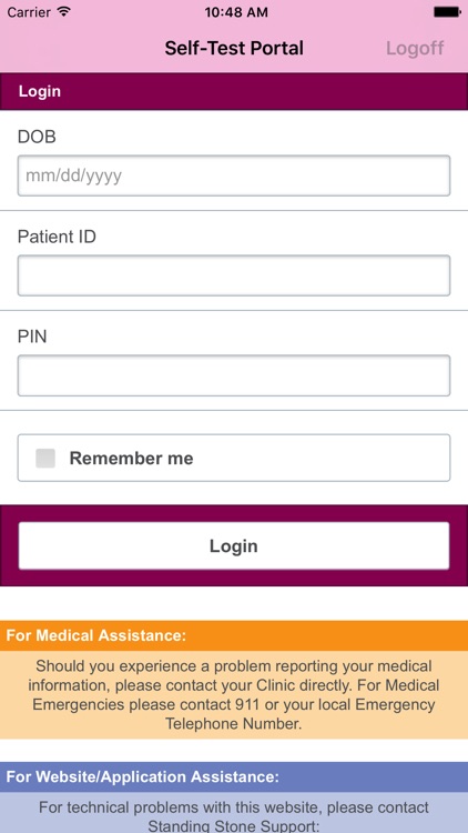 Alere CoagClinic® Self-Test Portal