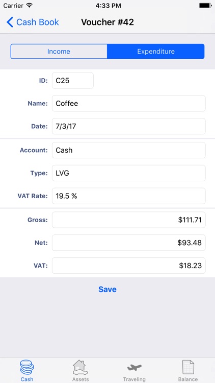 eaGeier - accounting on cash basis