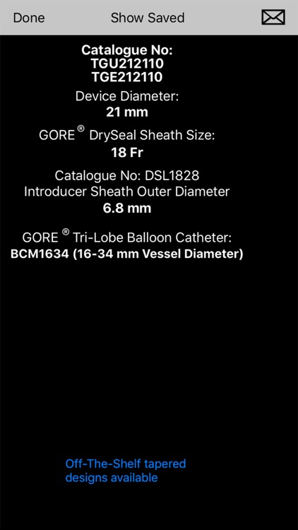 TEVAR Sizing