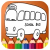 Coloring Book School Bus Cartoon Painting