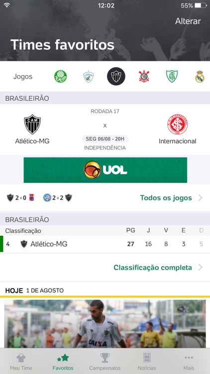 Placar UOL - Futebol 2019