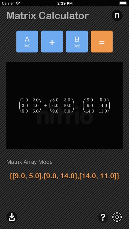 Matrix Calculator Nitrio