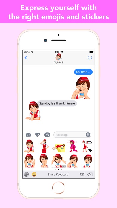 Flight Attendant Emoji Sticker screenshot 3