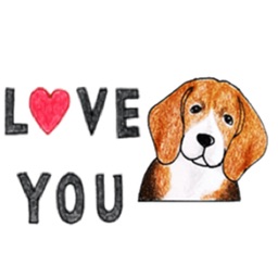 Cute Beagle Dog Says Sticker