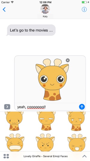 Lovely Giraffe - Several Emoji Faces(圖1)-速報App