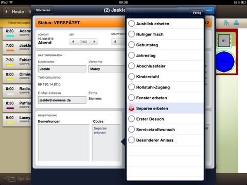 OpenTable Manager for iPad screenshot 3