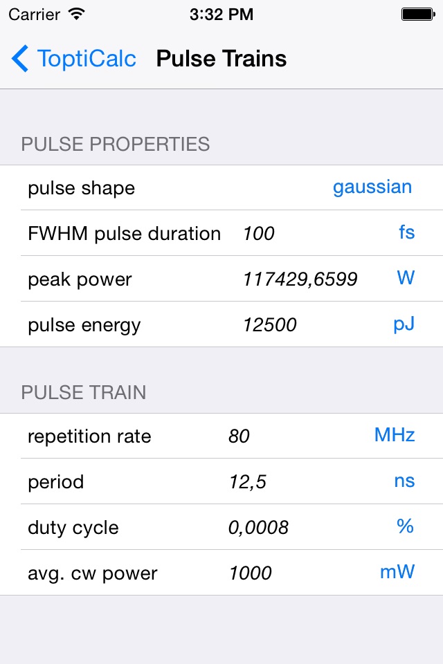 ToptiCalc Optics Calculator screenshot 4