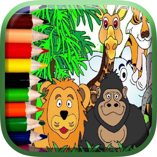 Zoo Cute Animals Coloring Book Icon