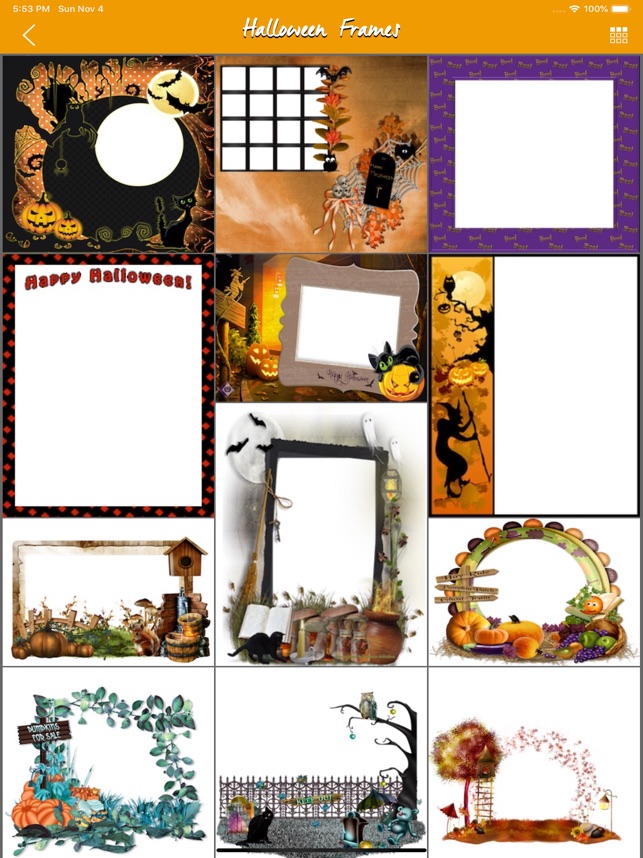 autumn halloween pic frames