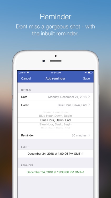 Blue Hour (Solar Calculator)