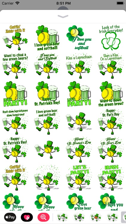 Softball St. Pat's Stickers