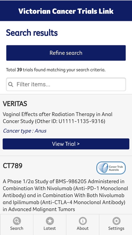 Victorian Cancer Trials Link