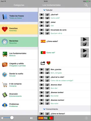 Captura 1 Libro de frases Diccionario Traductor Hablante Español / Portugués - Multiphrasebook iphone