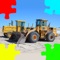 Bulldozer Excavator Jigsaw Puzzles with Backhoe Dump Crane Truck