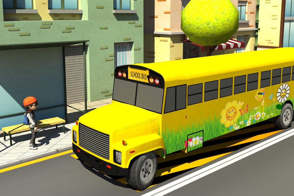 kids school bus parking 3d screenshot 4