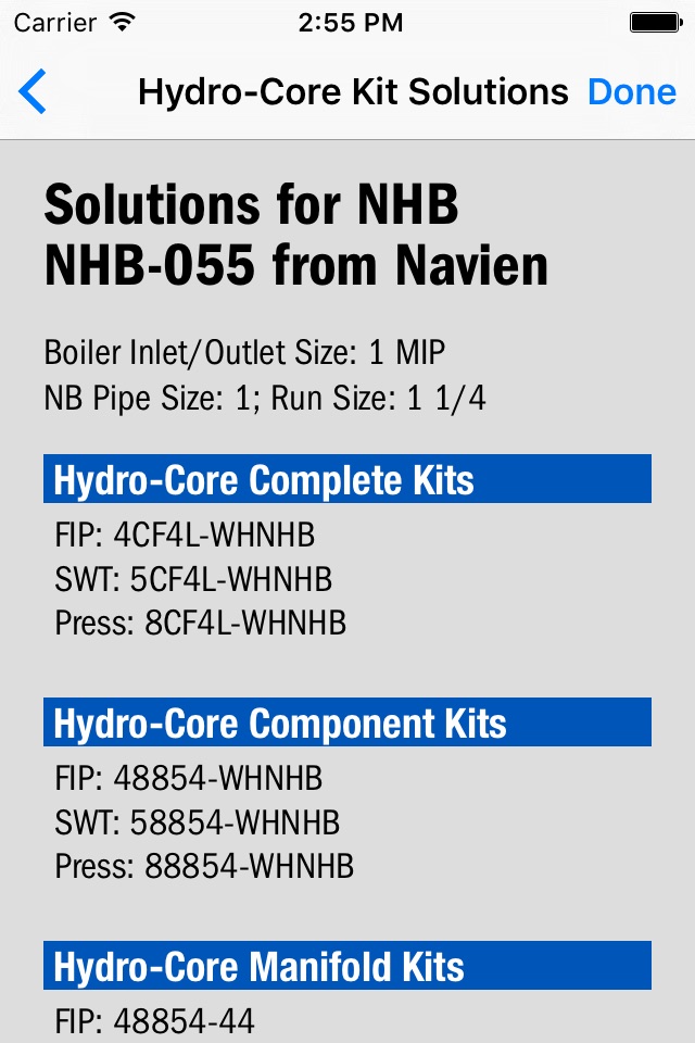 Hydro-Core Boiler Compatibility screenshot 3